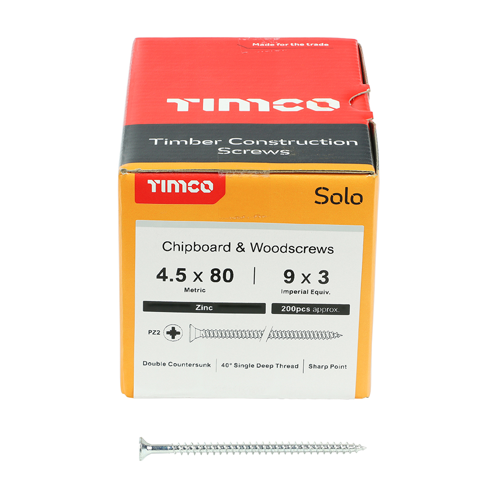 Solo Woodscrew PZ2 CSK Zinc - Image 3