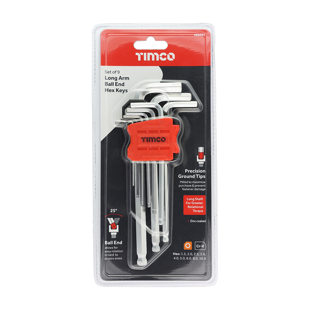 Long Arm Ball End Hex Key Set - Image 3