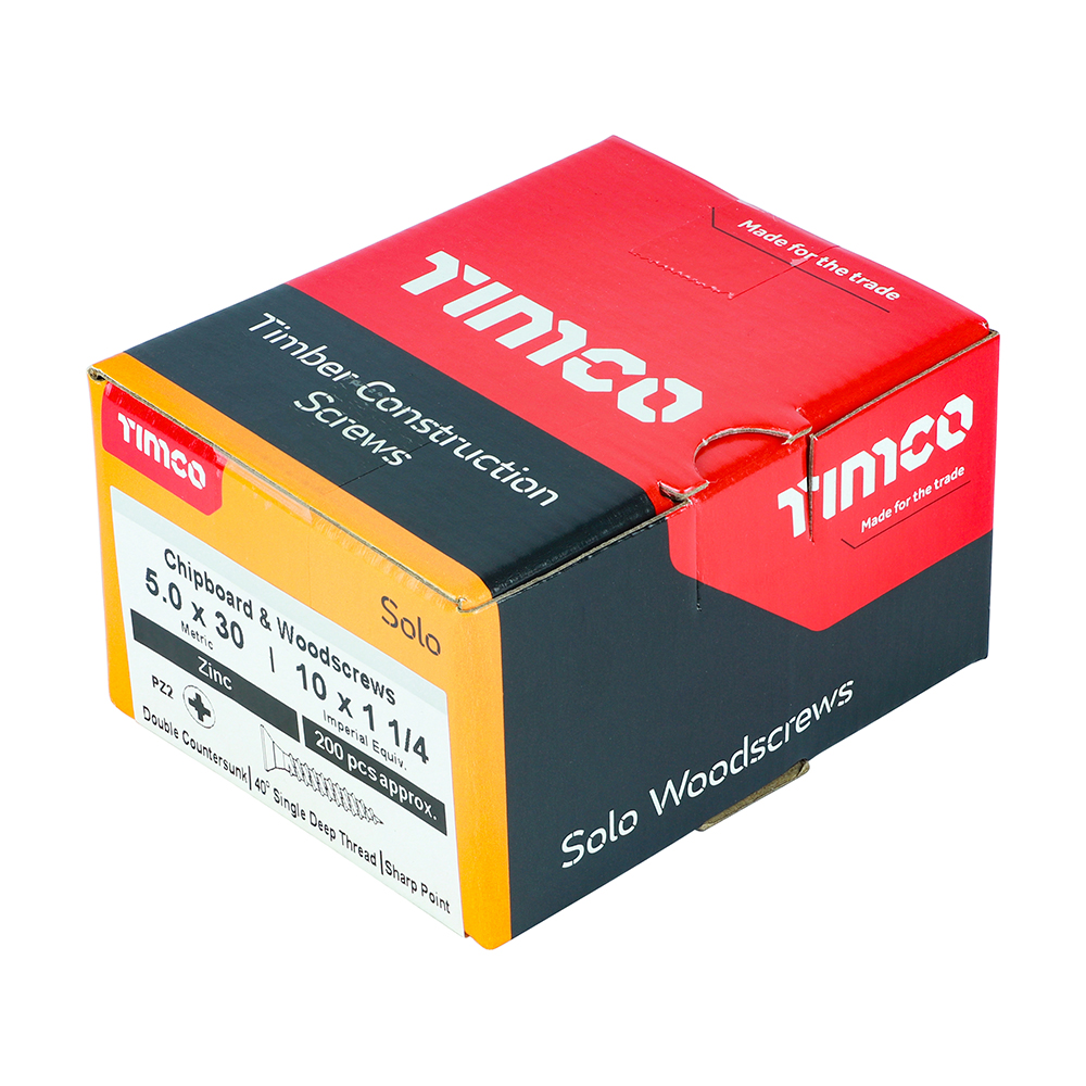 Solo Woodscrew PZ2 CSK Zinc - Image 2