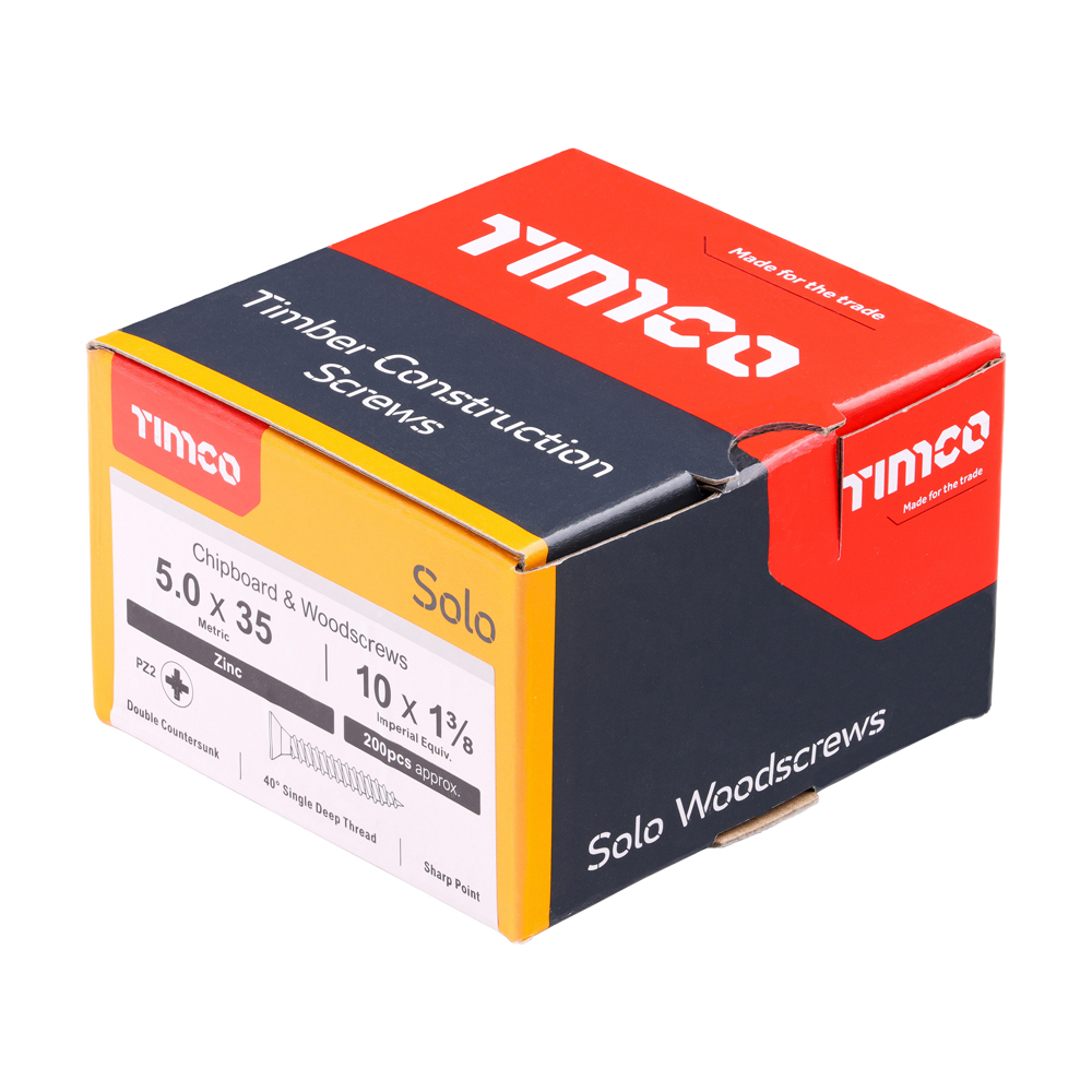 Solo Woodscrew PZ2 CSK Zinc - Image 2