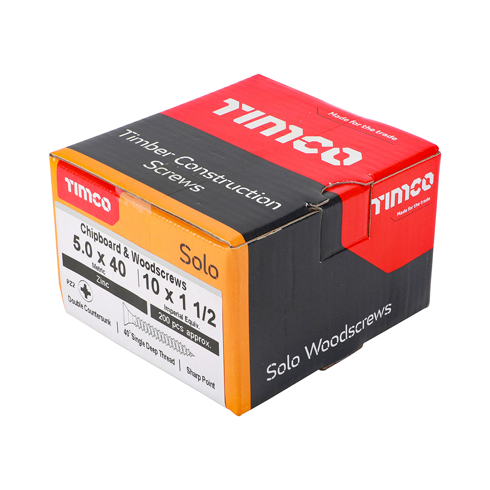 Solo Woodscrew PZ2 CSK Zinc - Image 2