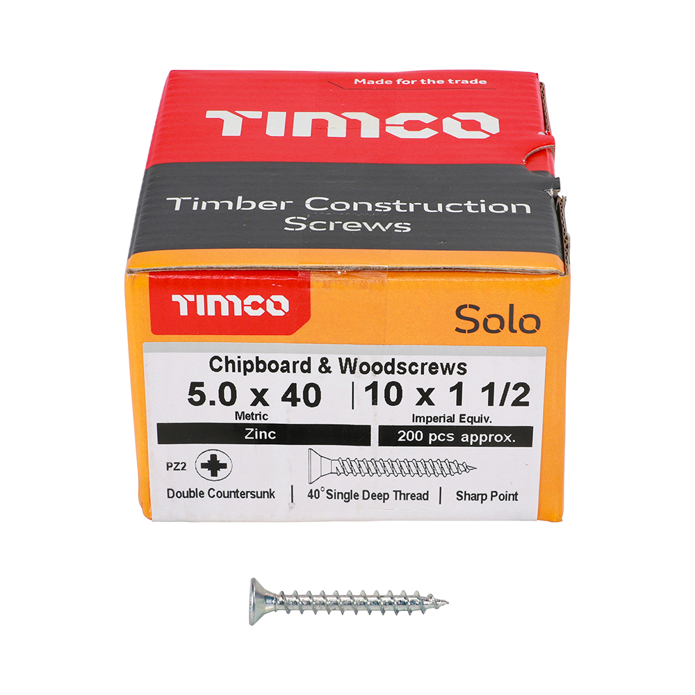 Solo Woodscrew PZ2 CSK Zinc - Image 3