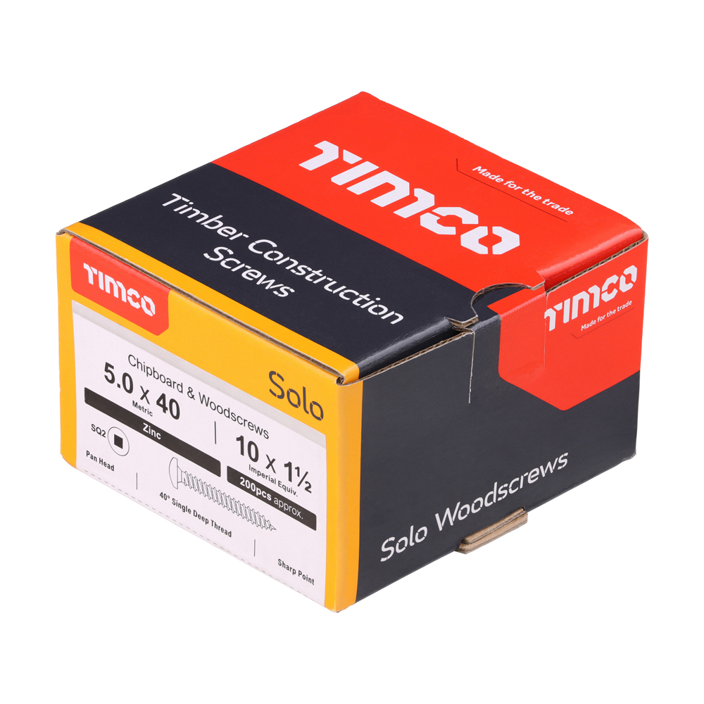 Solo Woodscrew SQ2 PAN Zinc - Image 2