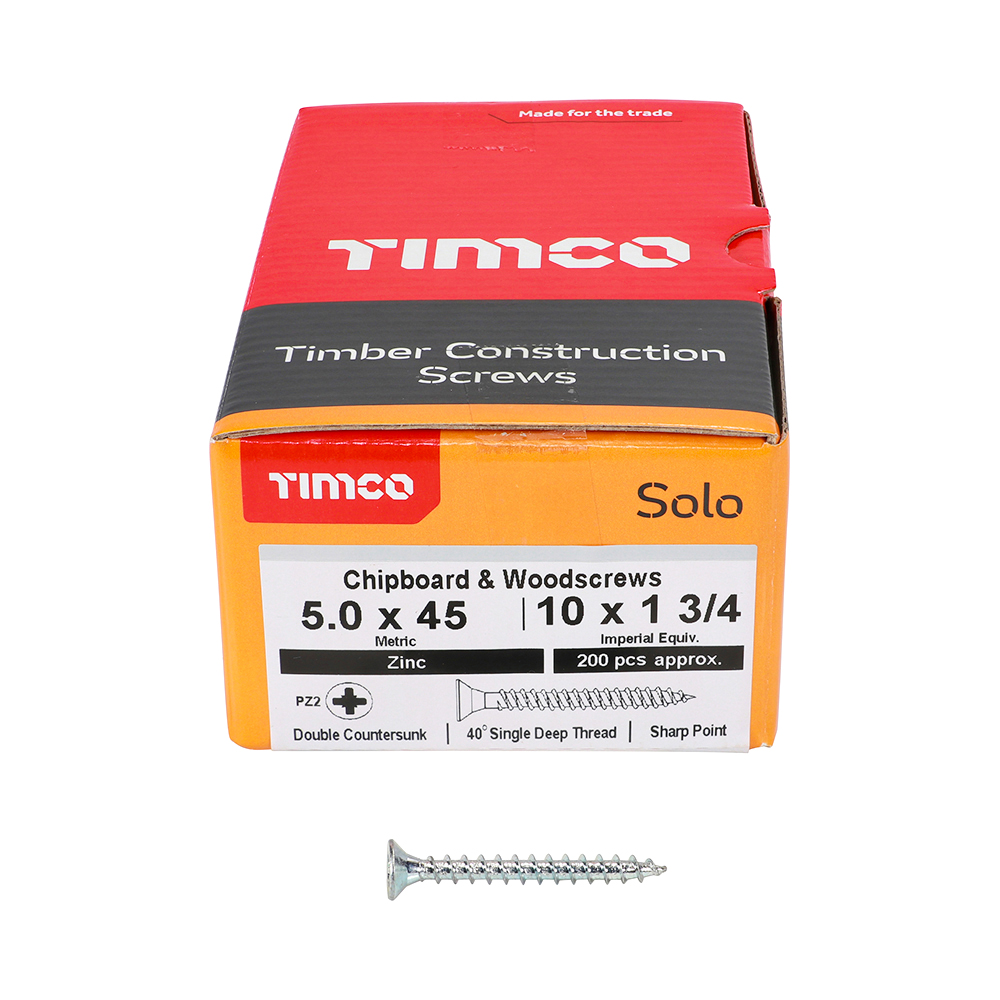 Solo Woodscrew PZ2 CSK Zinc - Image 3