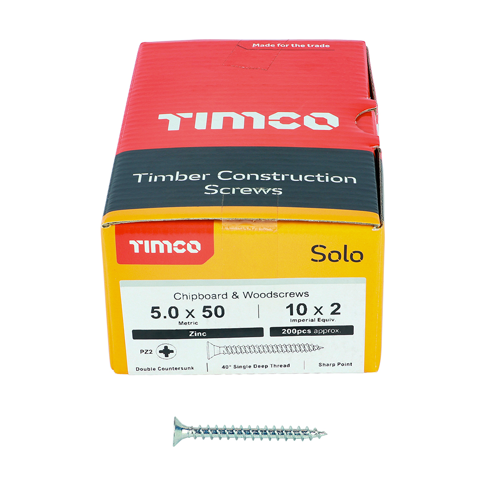 Solo Woodscrew PZ2 CSK Zinc - Image 3