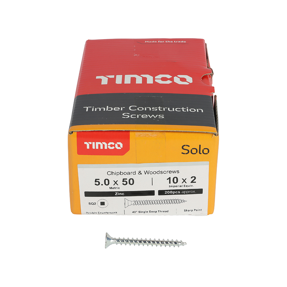 Solo Woodscrew SQ2 CSK Zinc - Image 3
