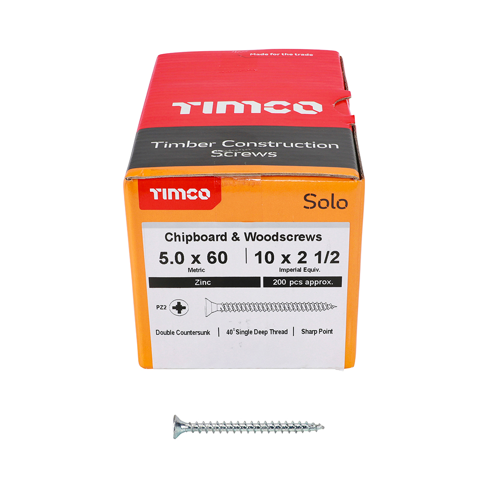 Solo Woodscrew PZ2 CSK Zinc - Image 3