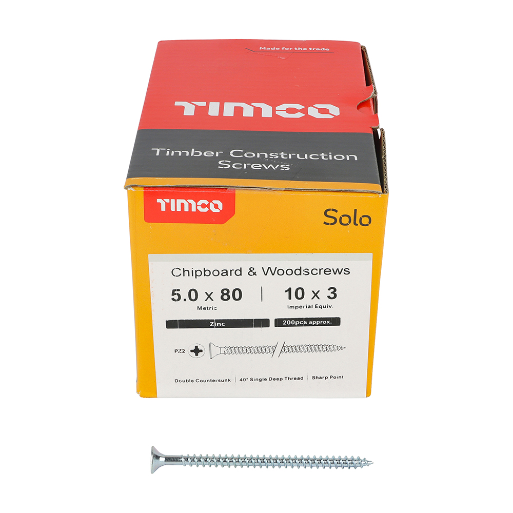 Solo Woodscrew PZ2 CSK Zinc - Image 3