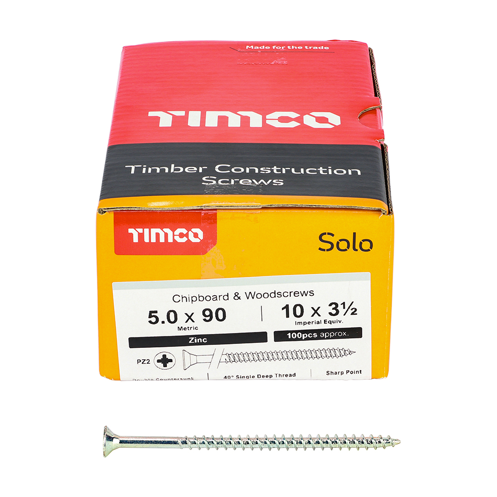 Solo Woodscrew PZ2 CSK Zinc - Image 3