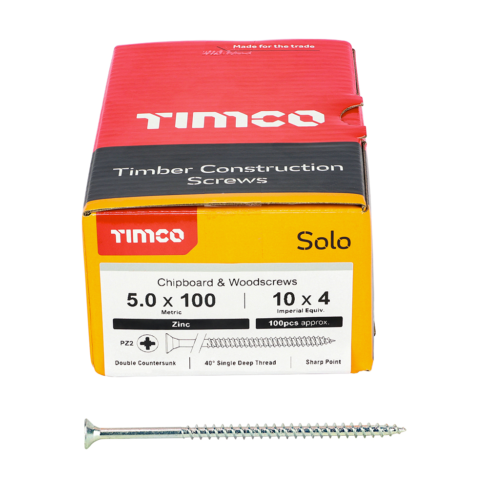Solo Woodscrew PZ2 CSK Zinc - Image 3