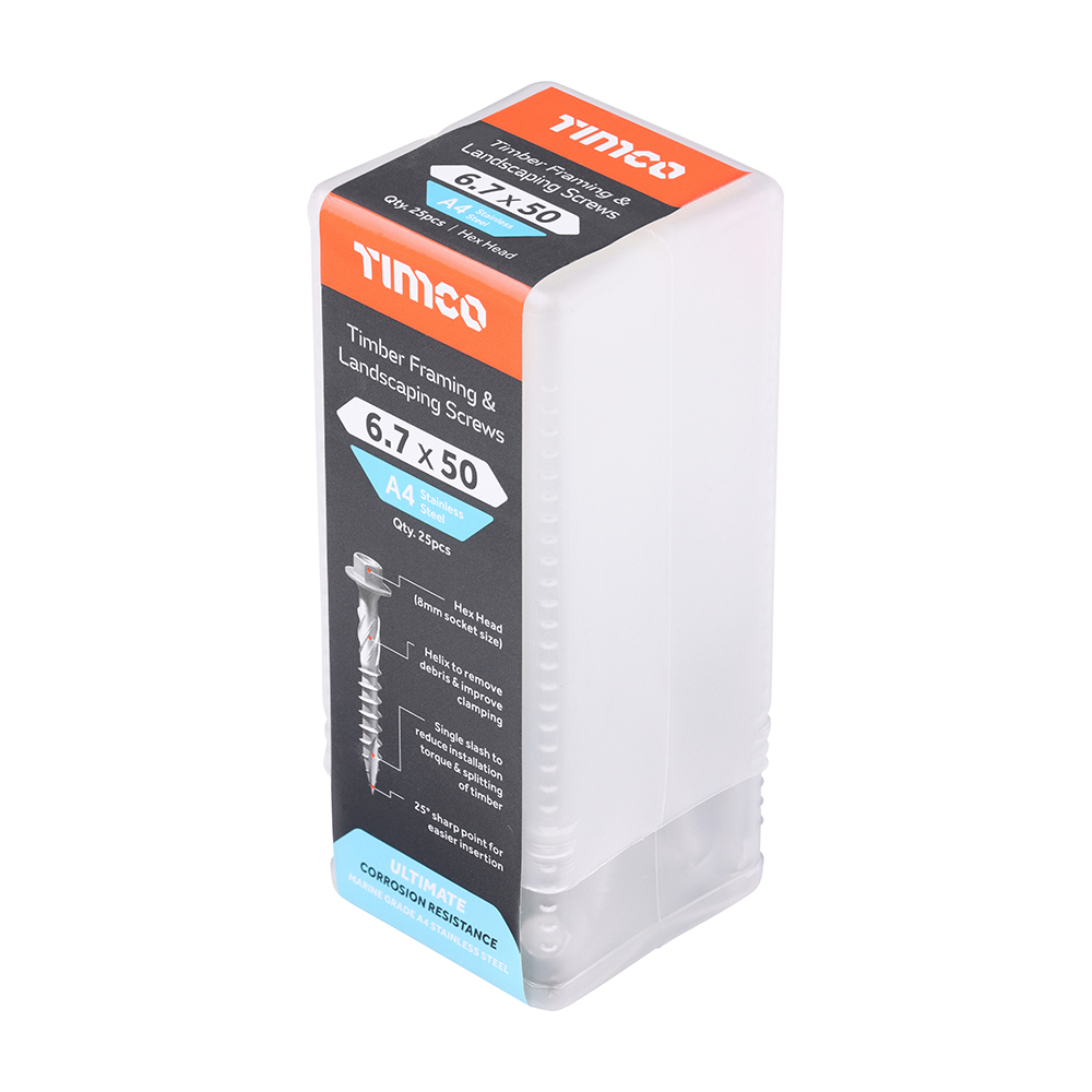 Timber Frame Screw HEX A4 SS - Image 2