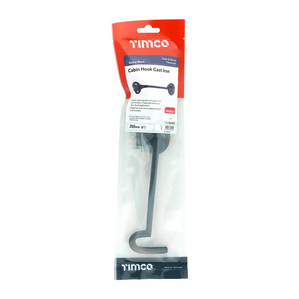 Cabin Hook Cast Iron Black - Image 2