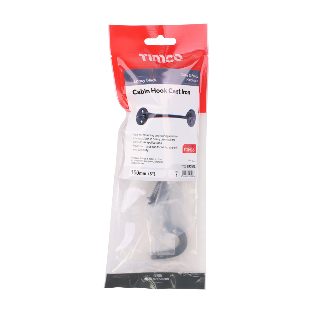 Cabin Hook Cast Iron Black - Image 2