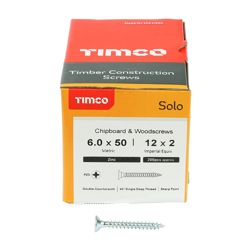Solo Woodscrew PZ3 CSK Zinc - Image 3