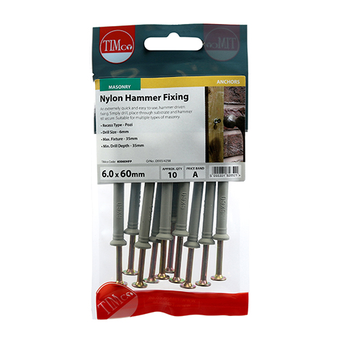 Nylon Hammer Fixing - BZP - Image 2