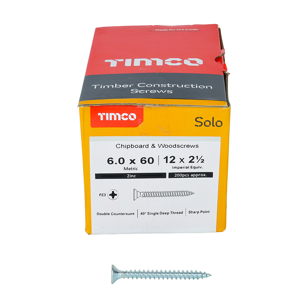Solo Woodscrew PZ3 CSK Zinc - Image 3