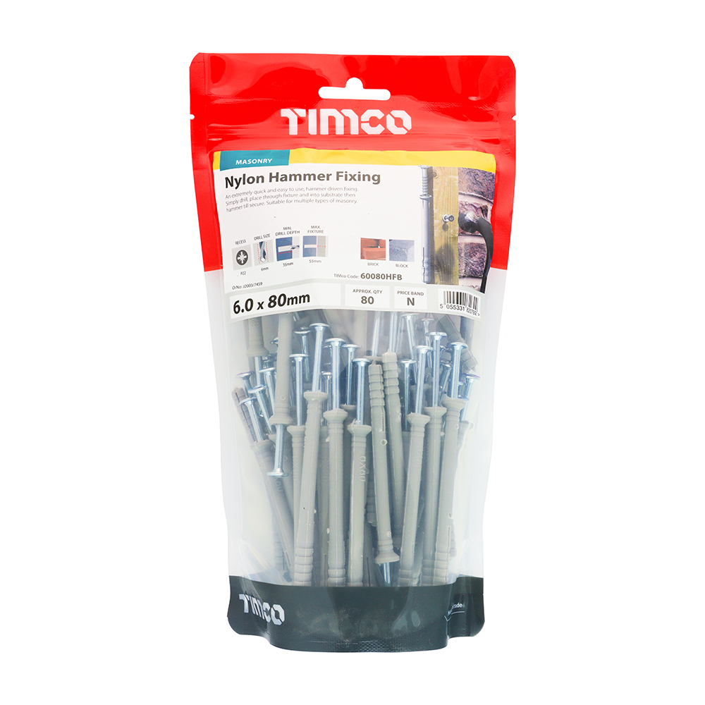 Nylon Hammer Fixing - BZP - Image 2