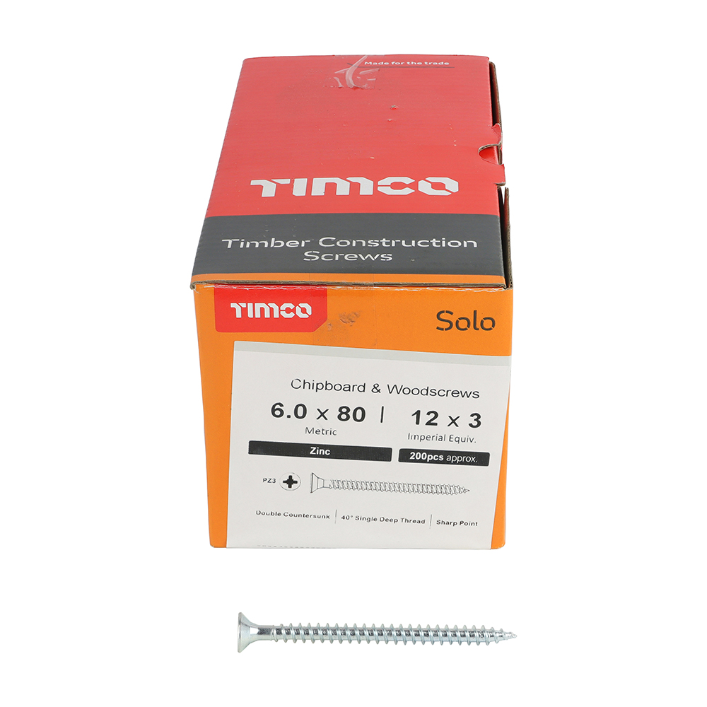 Solo Woodscrew PZ3 CSK Zinc - Image 3