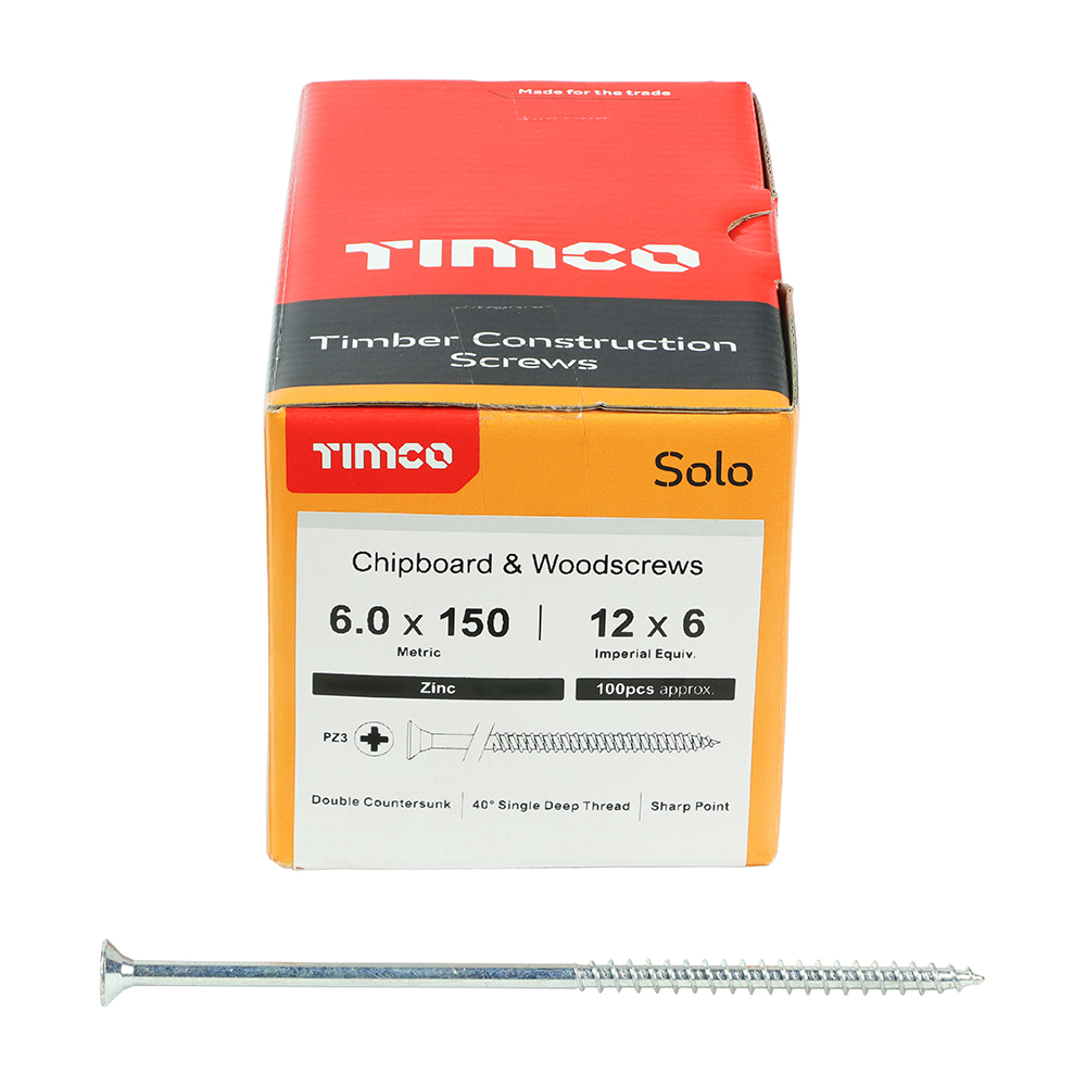 Solo Woodscrew PZ3 CSK Zinc - Image 3