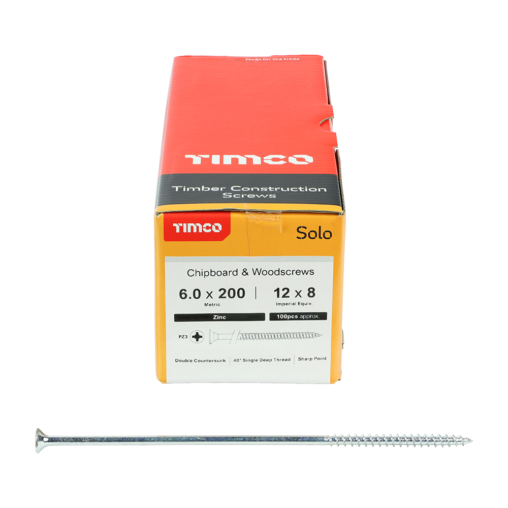 Solo Woodscrew PZ3 CSK Zinc - Image 3