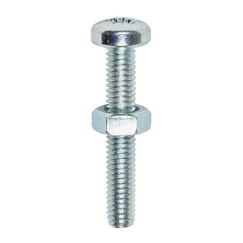 Machine Screw & Nut PAN - BZP - Image 1
