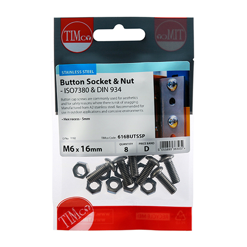 Button Socket & Nut - A2 SS - Image 2