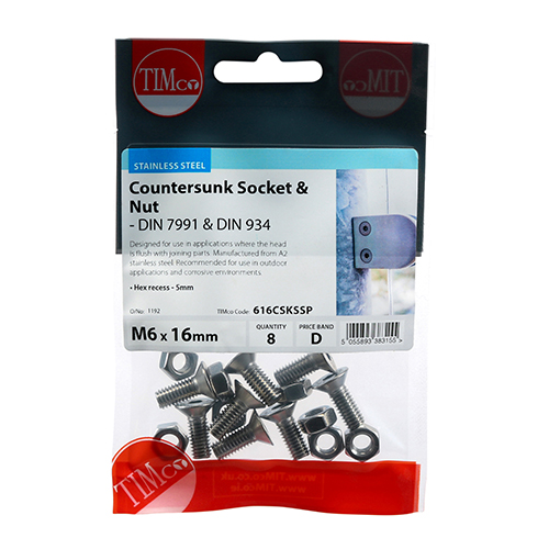 CSK Socket & Nut - A2 SS - Image 2