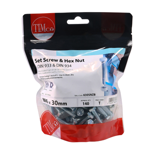 Set Screw & Hex Nut - BZP - Image 2