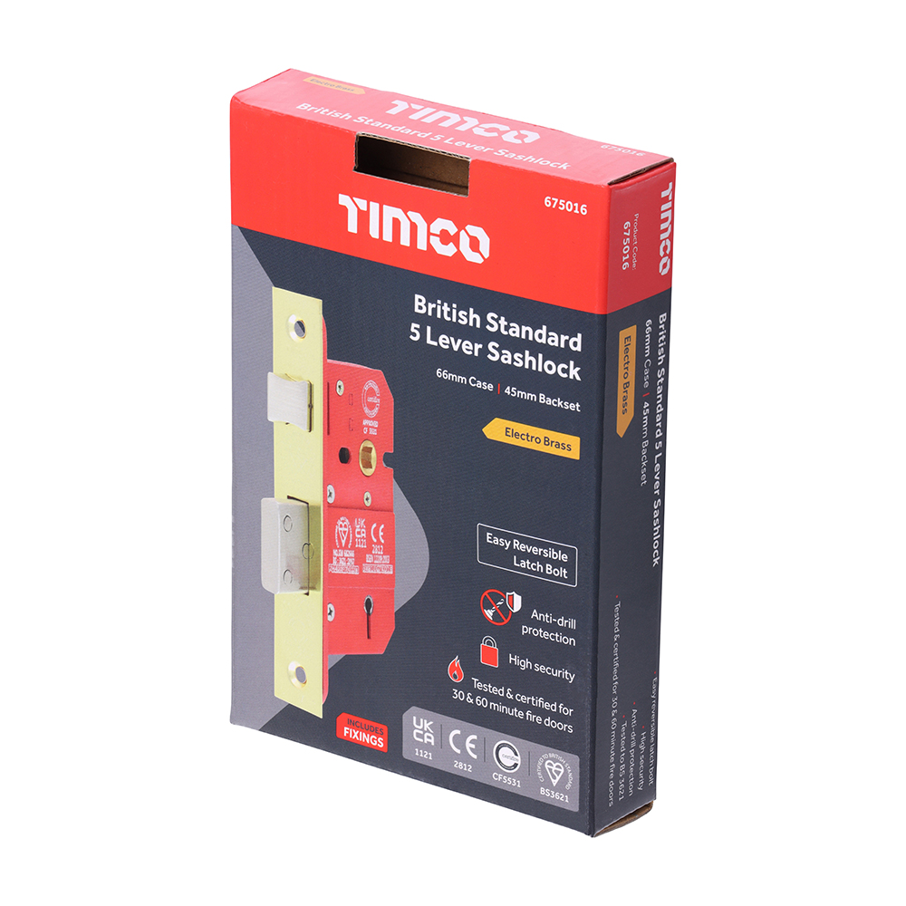 5 Lever BS CE Sashlock E.Brass