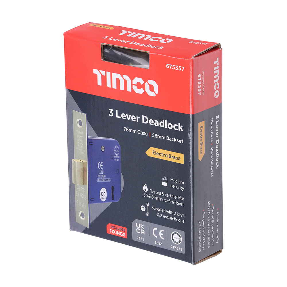 3 Lever Deadlock E. Brass - Image 2