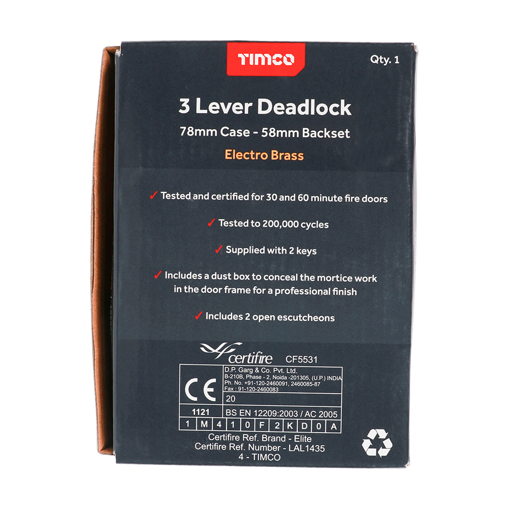 3 Lever Deadlock E. Brass - Image 3