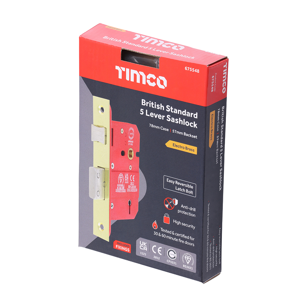 5 Lever BS CE Sashlock E.Brass - Image 2