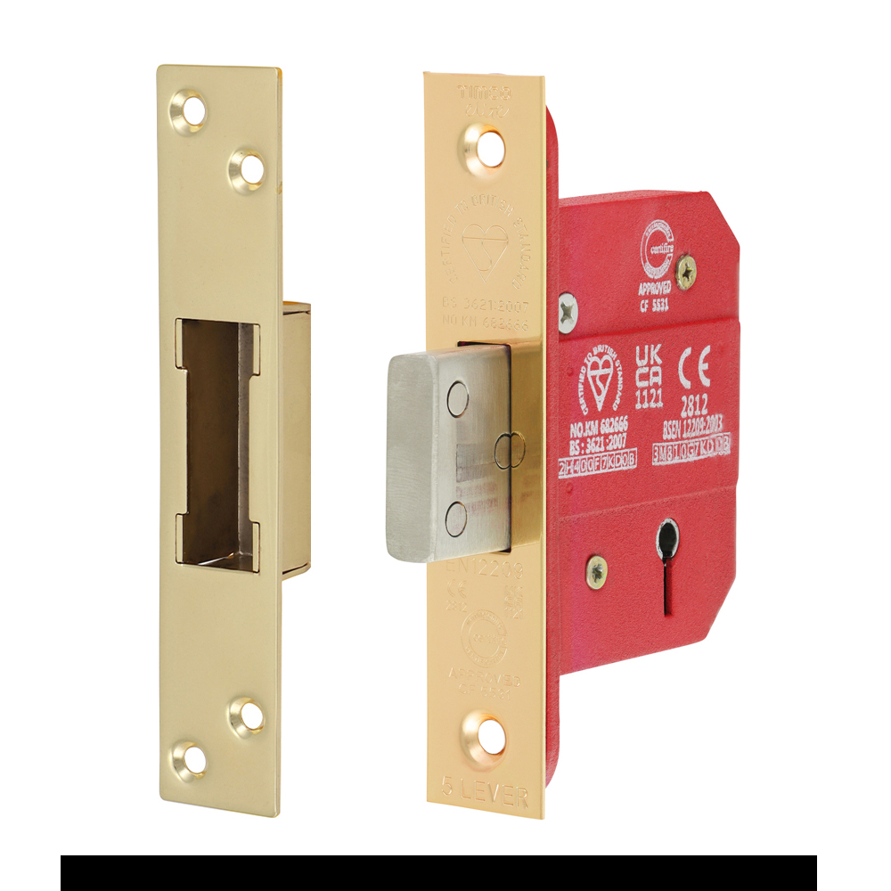 5 Lever BS CE Deadlock E.Brass