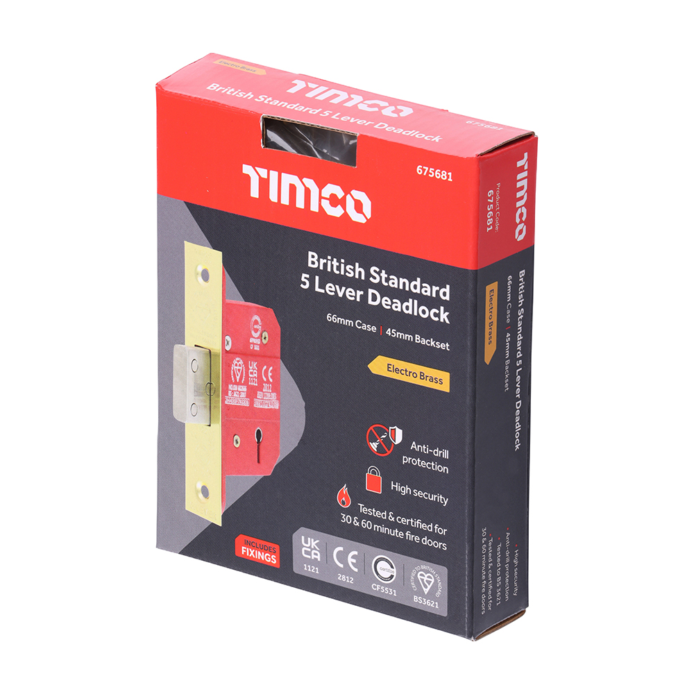 5 Lever BS CE Deadlock E.Brass - Image 2