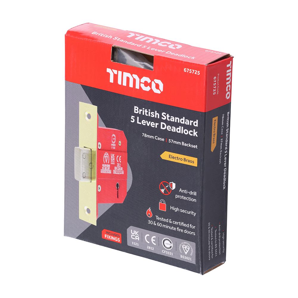 5 Lever BS CE Deadlock E.Brass - Image 2
