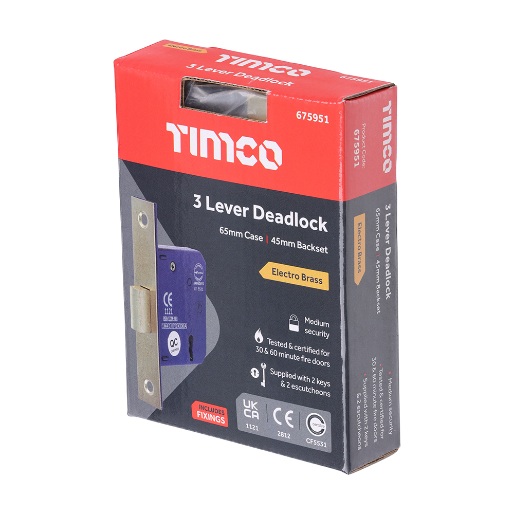 3 Lever Deadlock E. Brass - Image 2