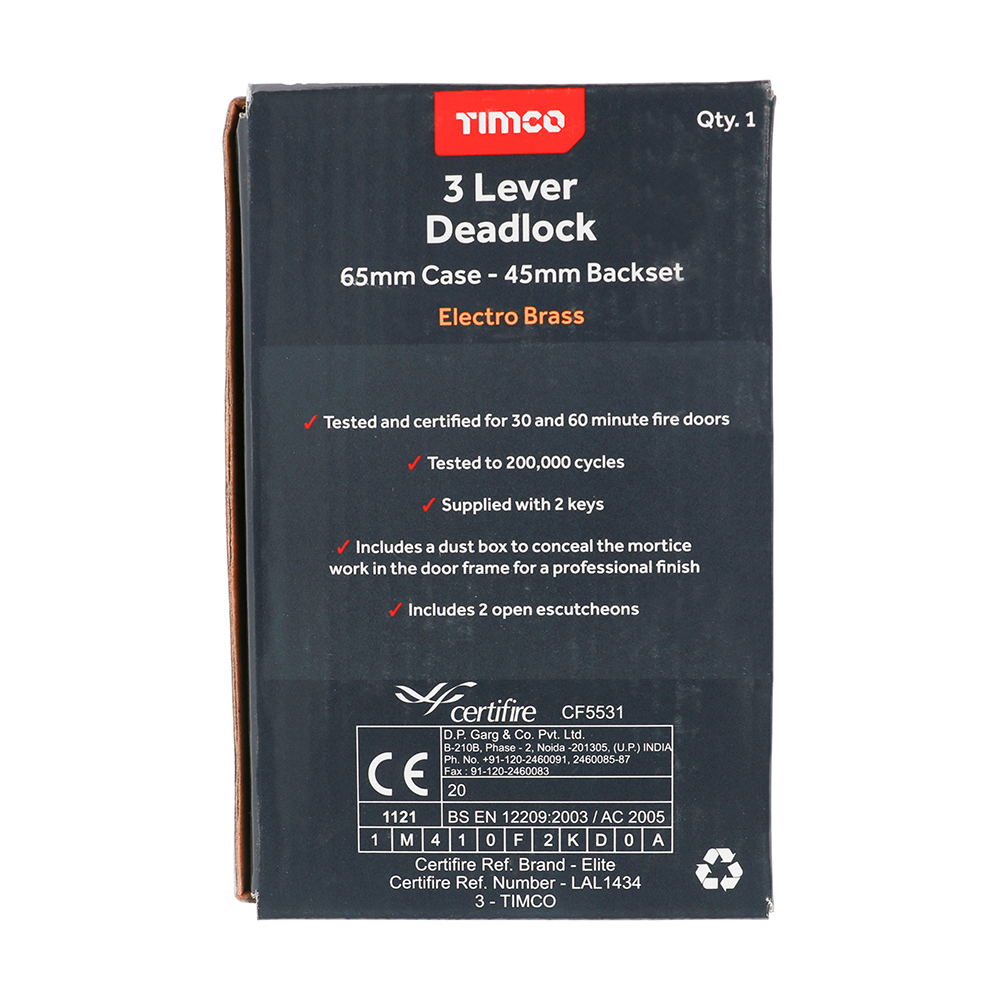 3 Lever Deadlock E. Brass - Image 3
