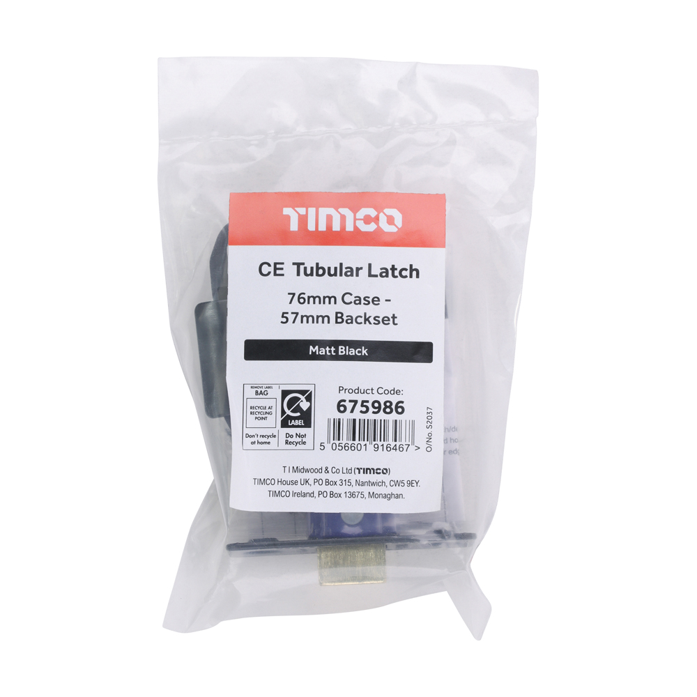 Tubular Latch Matt Black