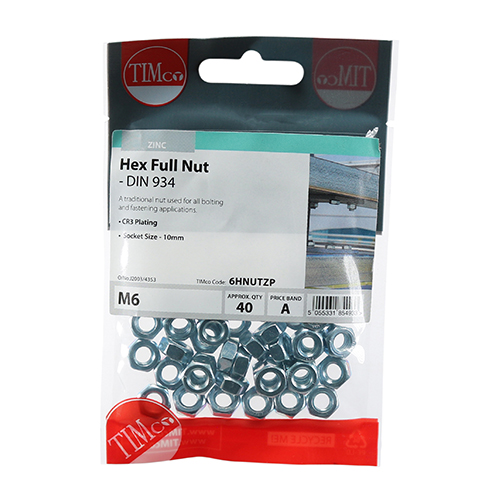 Hex Nut DIN 934 - BZP - Image 2