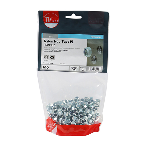 Nylon Nut Type P DIN 982 BZP - Image 2