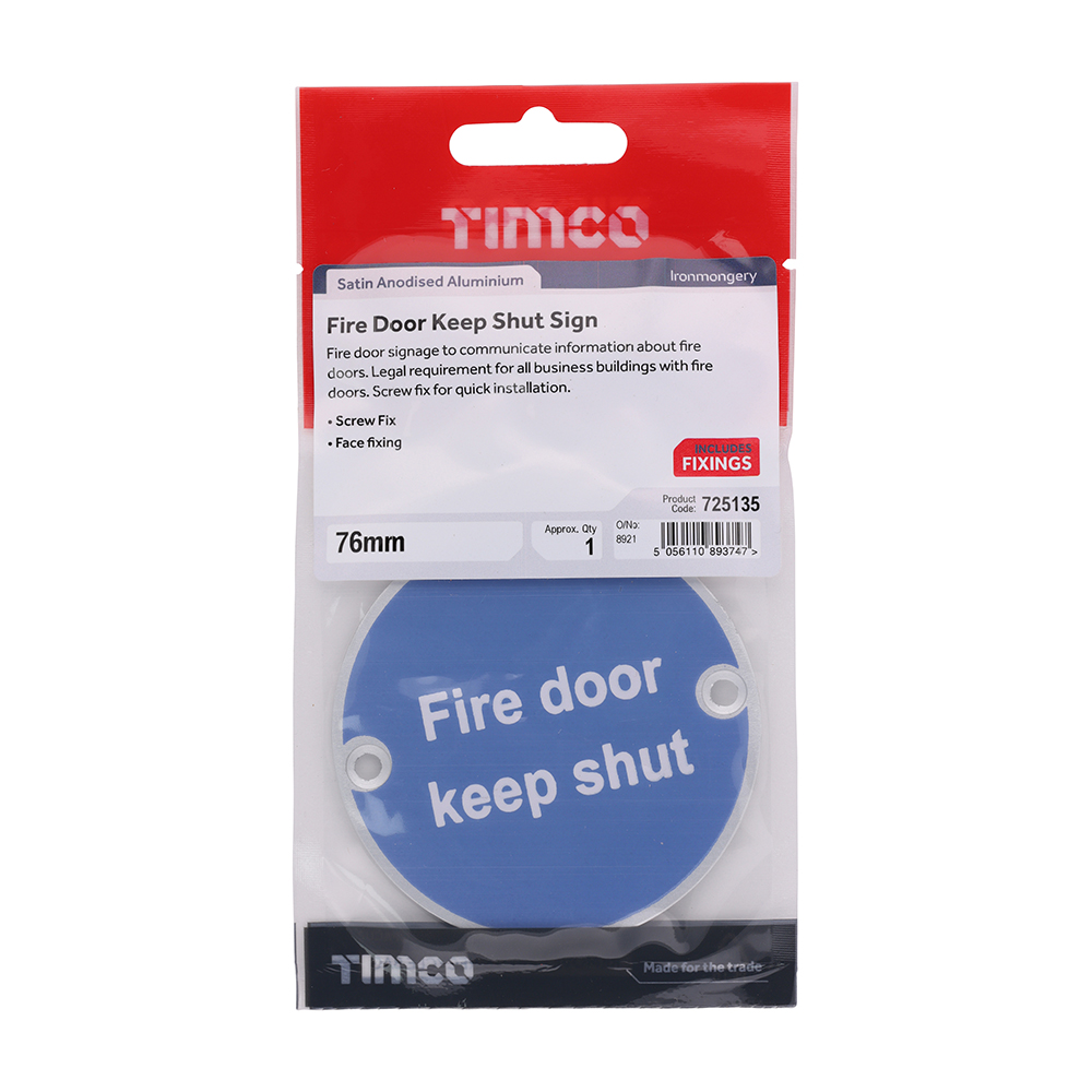 Fire Door Keep Shut Sign SAA - Image 2