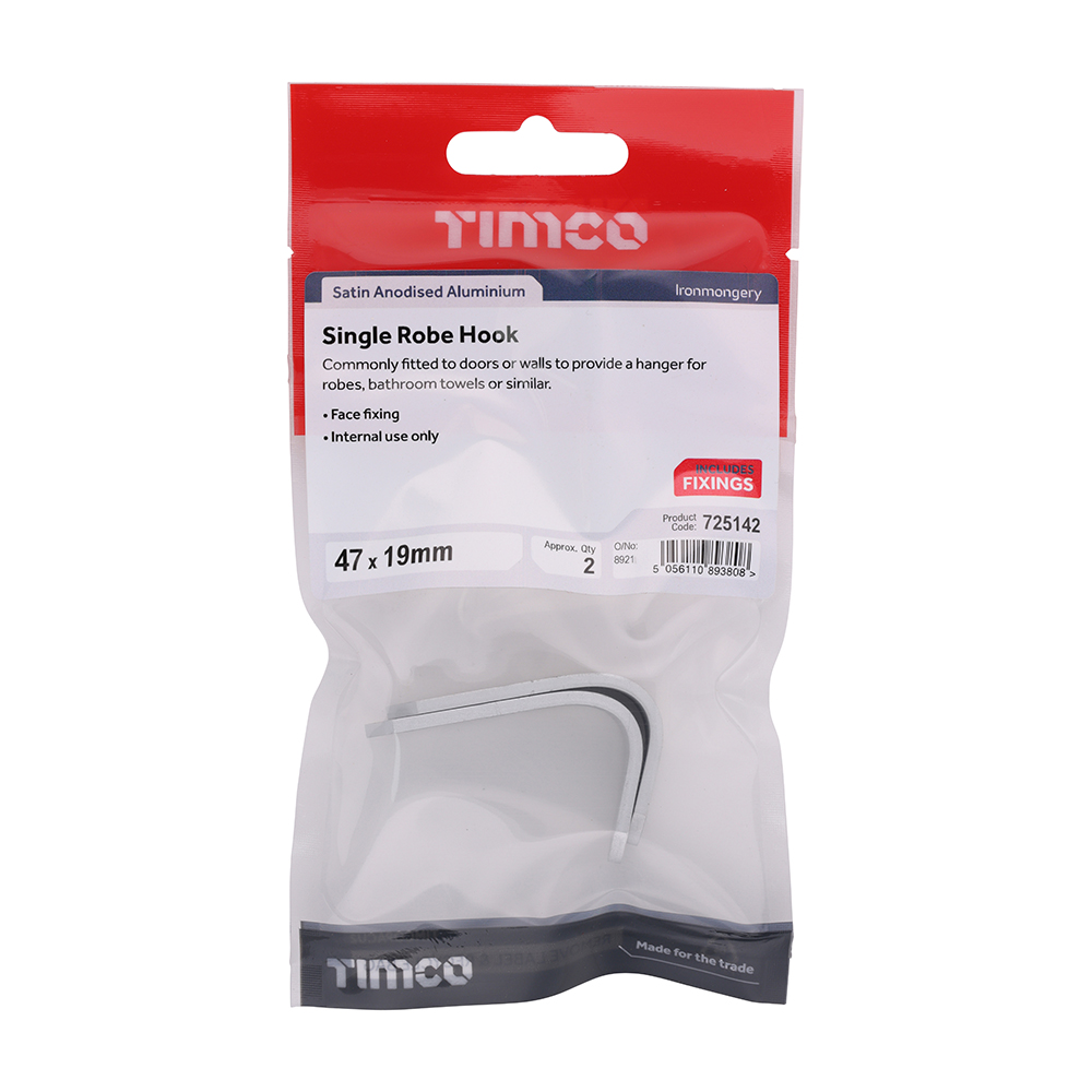 Single Robe Hook SAA - Image 2