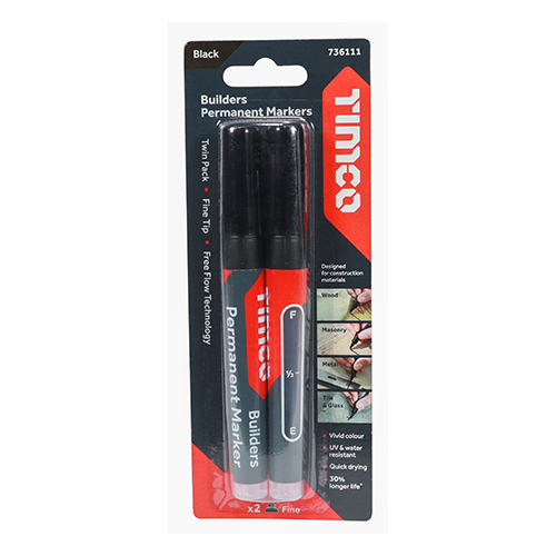 Builders Permanent Markers BLK - Image 2