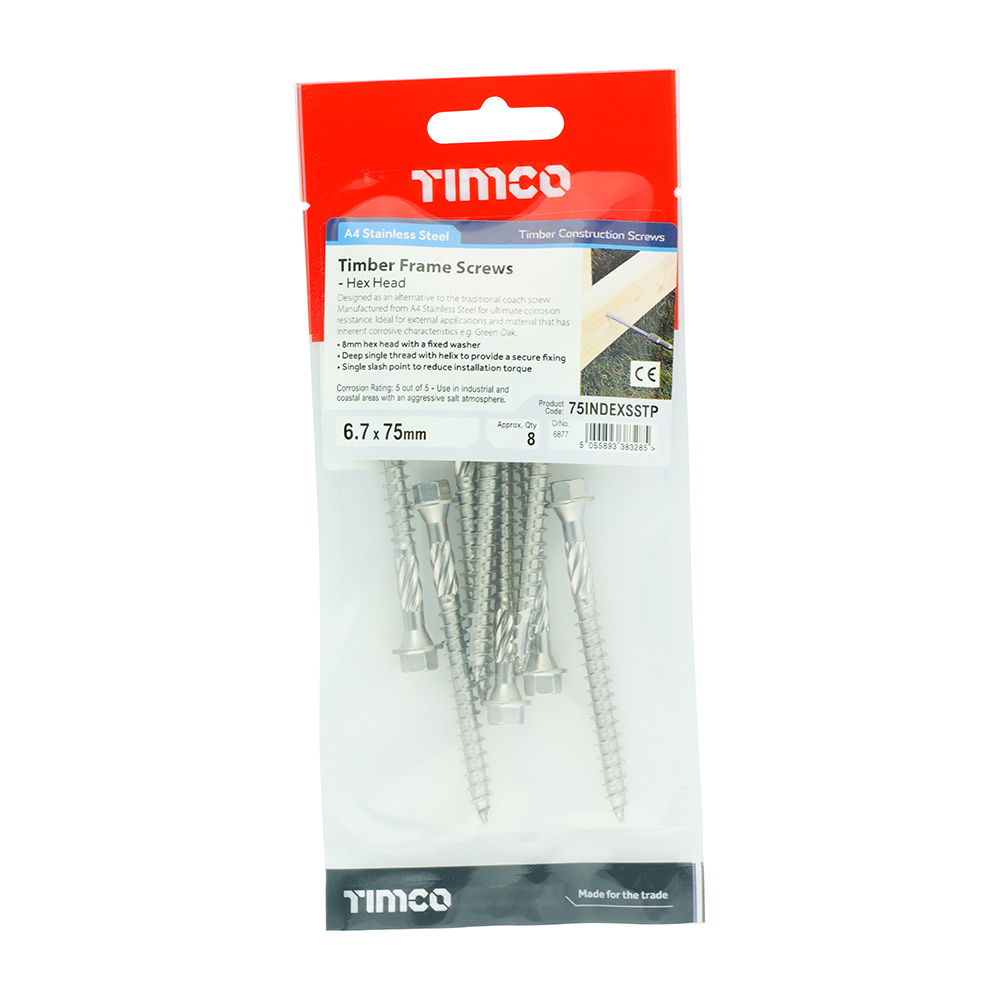 Hex Head Timber Screw - A4 SS - Image 2