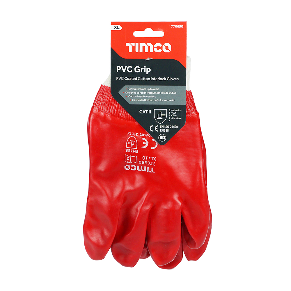 PVC Coated Grip Gloves Cotton - Image 2