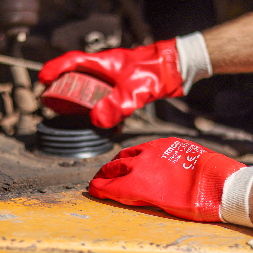 PVC Coated Grip Gloves Cotton - Image 3