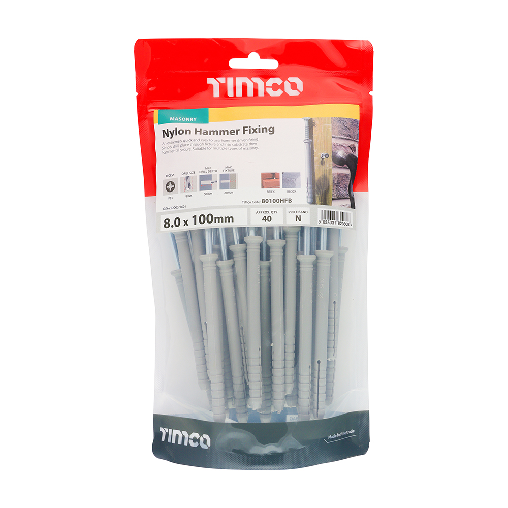 Nylon Hammer Fixing - BZP - Image 2