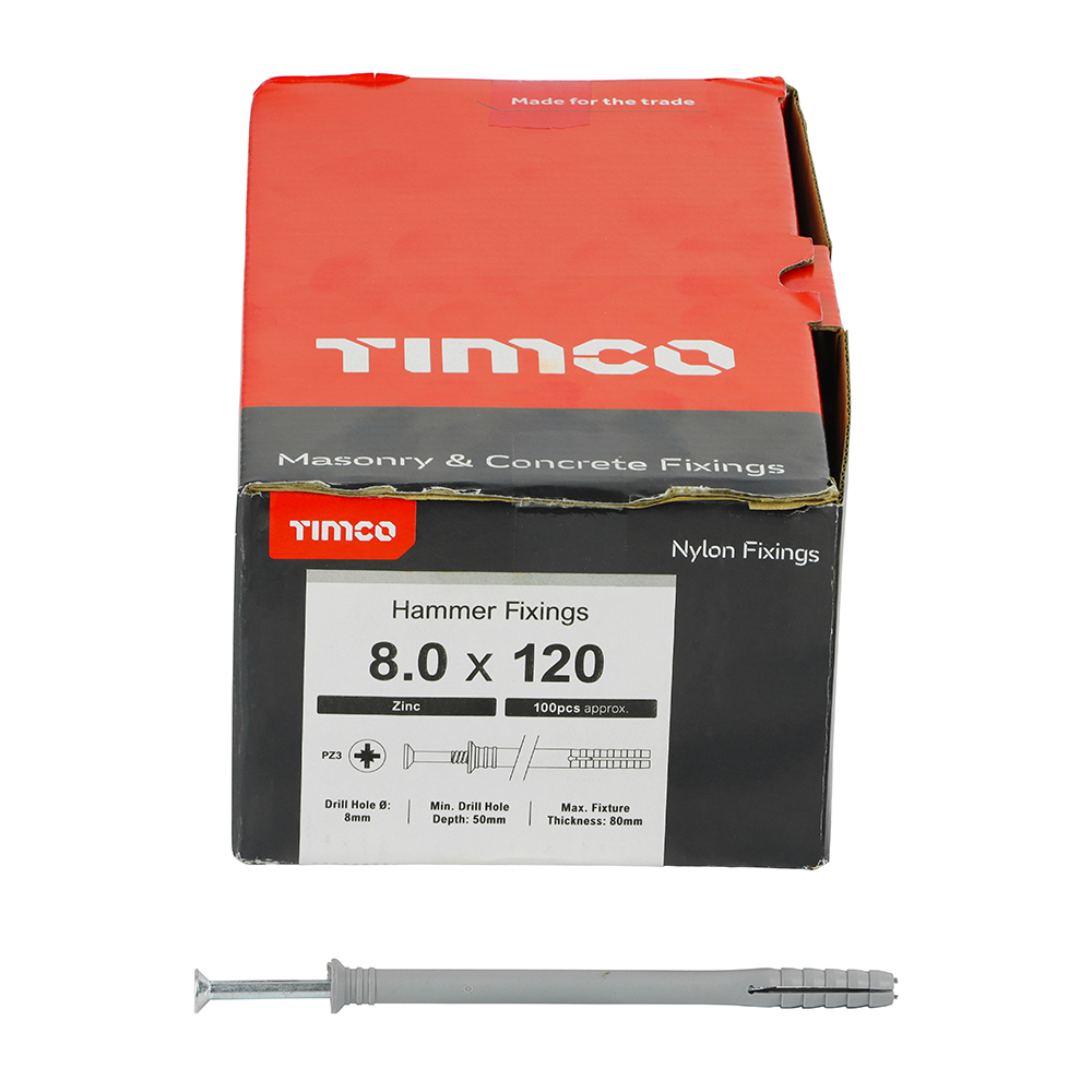 Nylon Hammer Fixing - BZP - Image 3