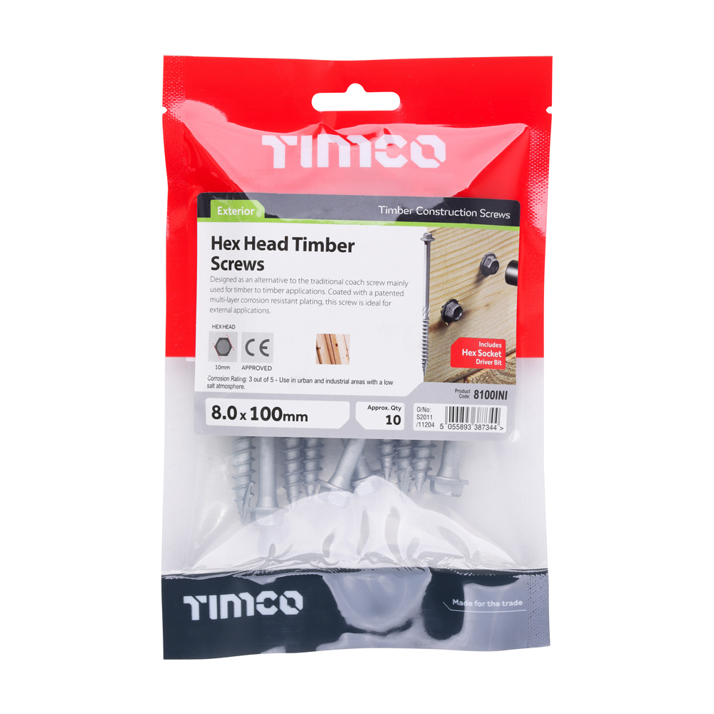 Timber Frame Screw HEX Silver - Image 2