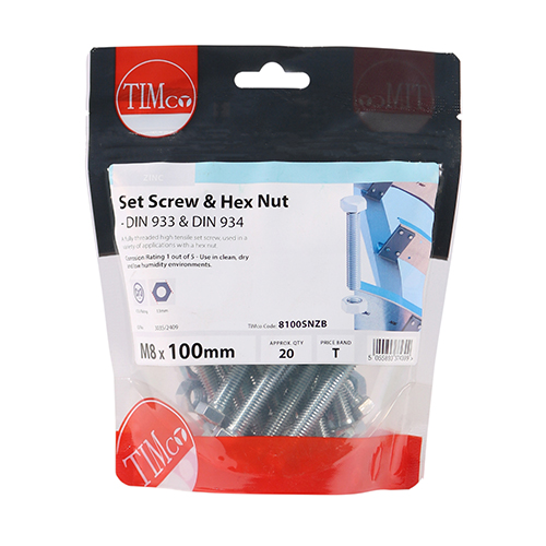 Set Screw & Hex Nut - BZP - Image 2